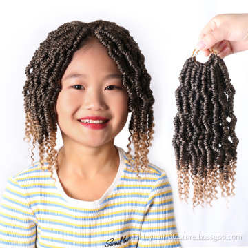 Julianna Bomb Twist Kids Hair Set School Fake Crochet Braid Braiding Hair Piece Extensions Kids Hair